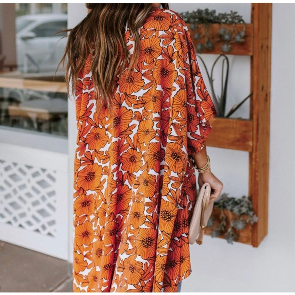Aakaa BOHO CHIC FESTIVAL KIMONO OR COVER UP O/S - Picture 3 of 7